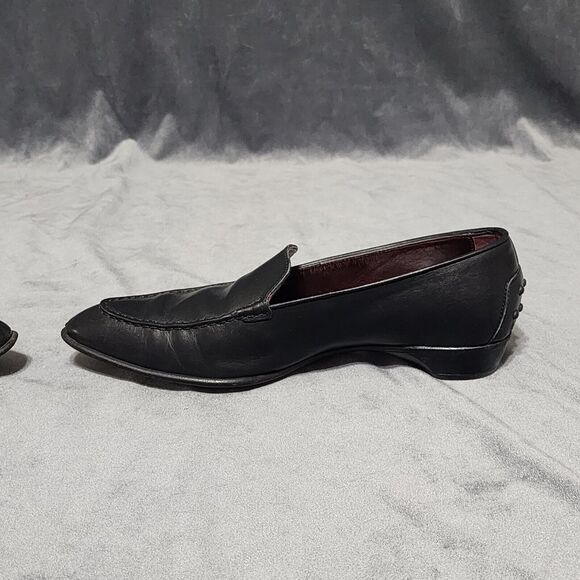 Tod's Loafer Shoes Women's 7 Black Leather Pointed Toe Low Heels Italy - Picture 7 of 15